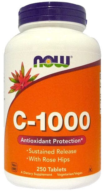 NOW Foods Vitamin C-1000 with Rose Hips - Sustained Release - 250 tablets