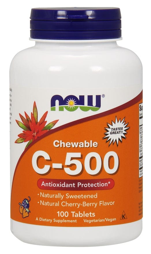 NOW Foods Vitamin C-500 Chewable, Cherry-Berry - 100 tabs