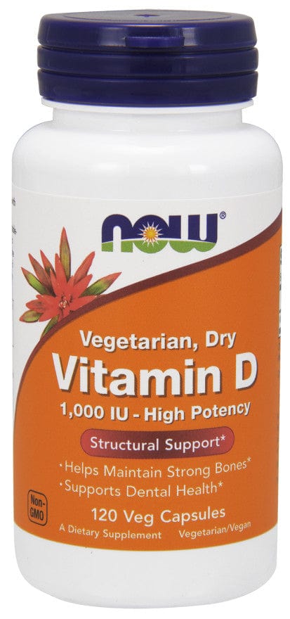 NOW Foods Vitamin D, 1000 IU Vegetarian - Dry - 120 vcaps