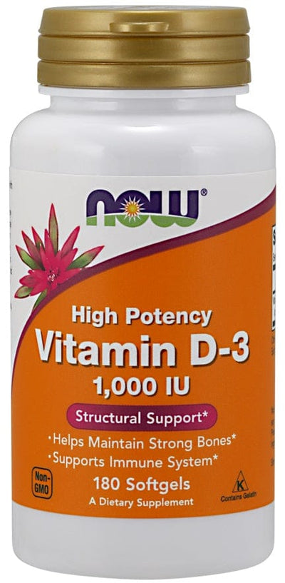 NOW Foods Vitamin D-3, 1000 IU - 180 softgels