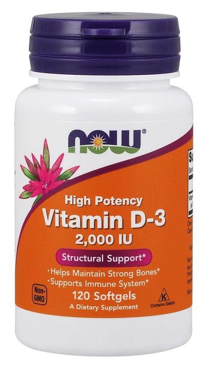 NOW Foods Vitamin D-3, 2000 IU - 120 softgels