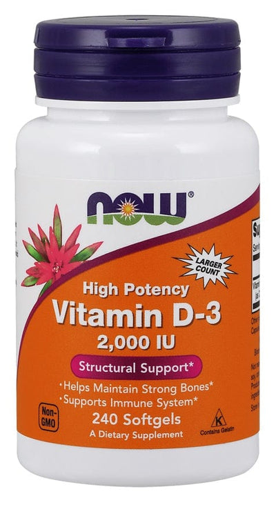 NOW Foods Vitamin D-3, 2000 IU - 240 softgels