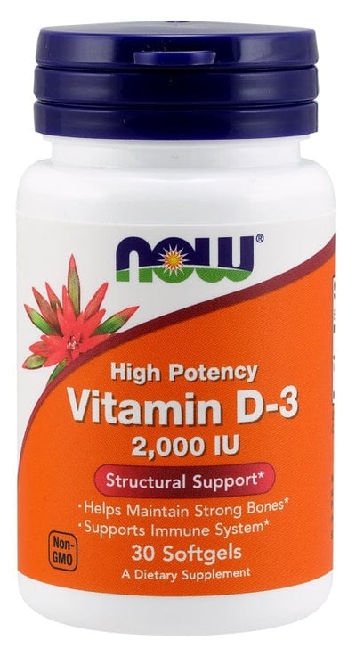 NOW Foods Vitamin D-3, 2000 IU - 30 softgels