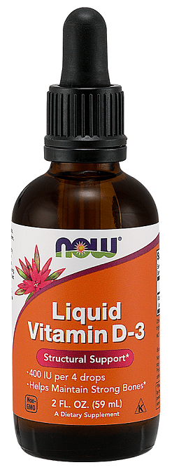 NOW Foods Vitamin D-3 Liquid, 400 IU - 59 ml.