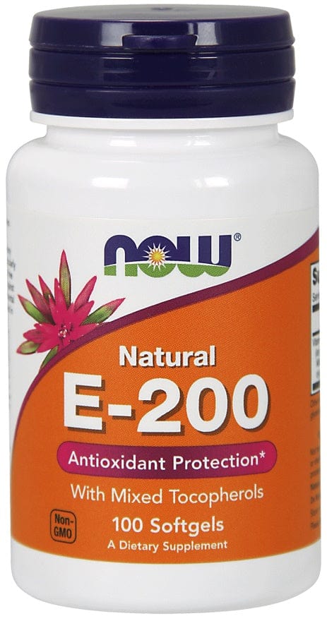 NOW Foods Vitamin E-200 - Natural (Mixed Tocopherols) - 100 softgels