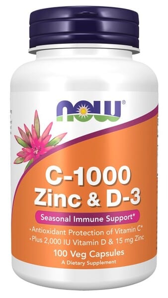 NOW Foods Vitamins & Minerals C-1000 Zinc & D-3 - 100 vcaps
