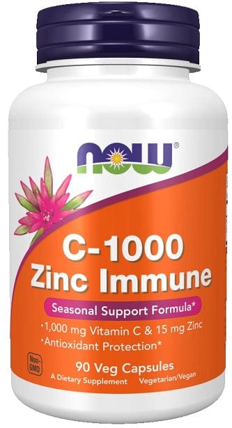 NOW Foods Vitamins & Minerals C-1000 Zinc Immune - 90 vcaps