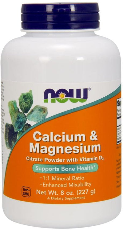 NOW Foods Vitamins & Minerals Calcium & Magnesium, Citrate Powder with Vitamin D3 - 227 grams