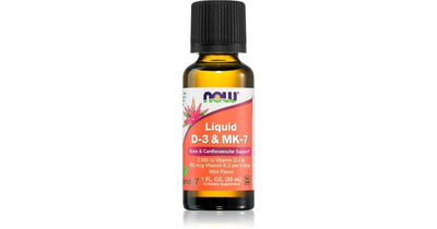 NOW Foods Vitamins & Minerals Liquid D-3 & MK-7, Mint - 30 ml.