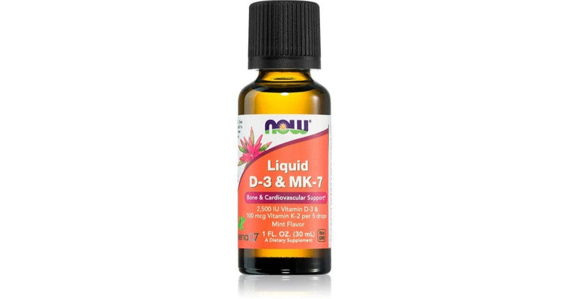 NOW Foods Vitamins & Minerals Liquid D-3 & MK-7, Mint - 30 ml.