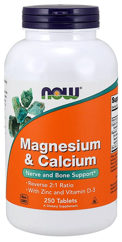 NOW Foods Vitamins & Minerals Magnesium & Calcium with Zinc and Vitamin D3 - 250 tablets