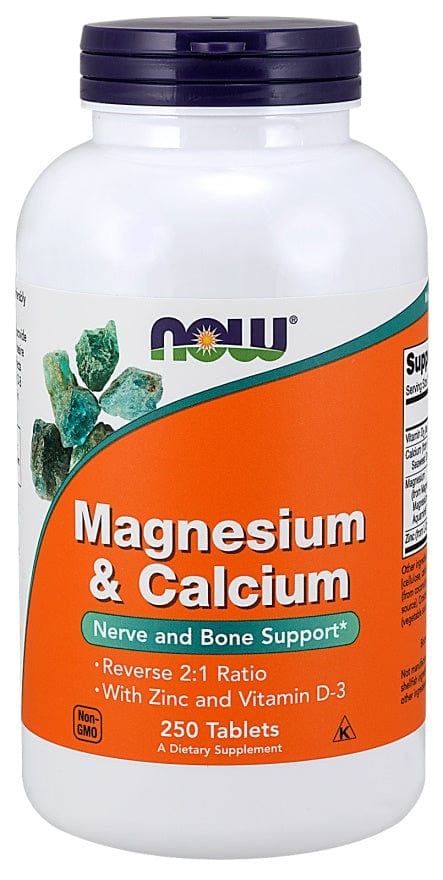 NOW Foods Vitamins & Minerals Magnesium & Calcium with Zinc and Vitamin D3 - 250 tablets