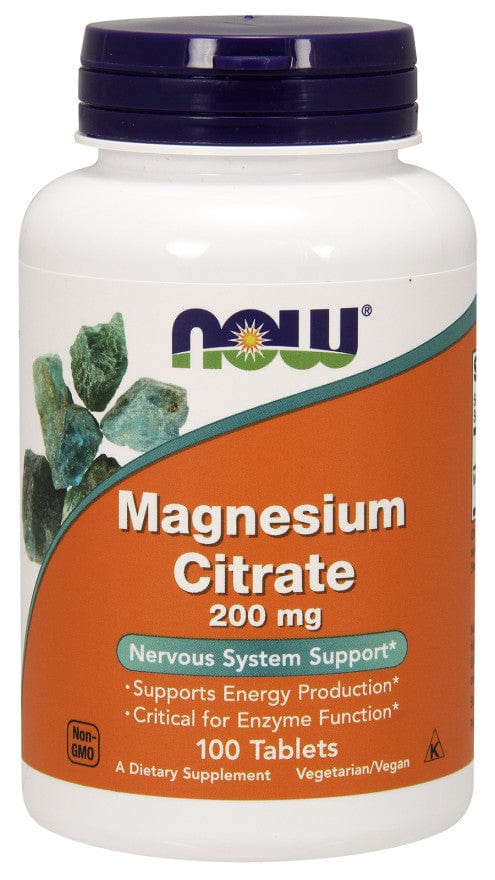 NOW Foods Vitamins & Minerals Magnesium Citrate, 200mg - 100 tablets