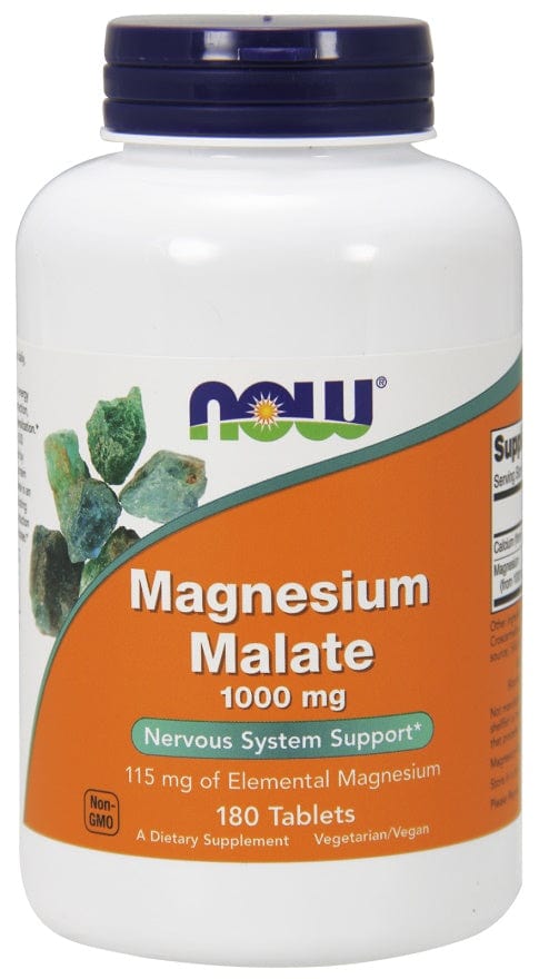 NOW Foods Vitamins & Minerals Magnesium Malate, 1000mg - 180 tablets