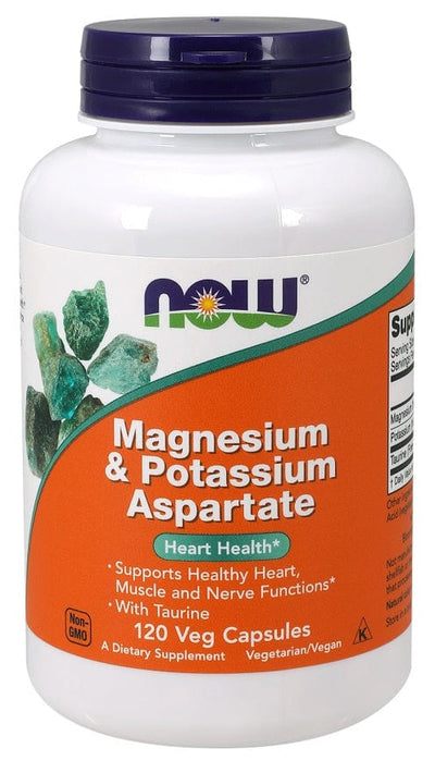 NOW Foods Vitamins & Minerals Magnesium & Potassium Aspartate with Taurine - 120 vcaps