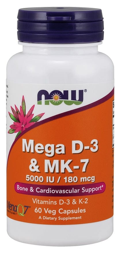 NOW Foods Vitamins & Minerals Mega D-3 & MK-7 - 60 vcaps