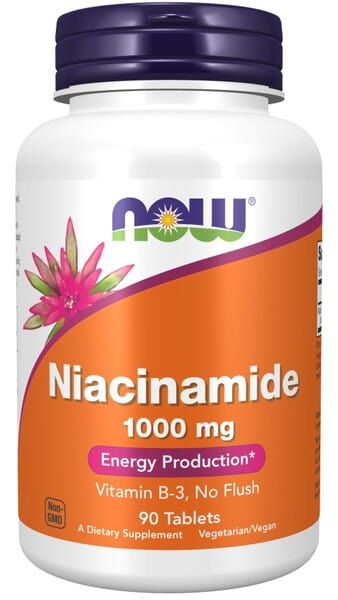 NOW Foods Vitamins & Minerals Niacinamide, 1000mg - 90 tablets