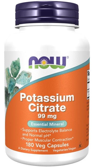 NOW Foods Vitamins & Minerals Potassium Citrate, 99mg - 180 vcaps