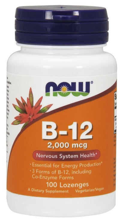 NOW Foods Vitamins & Minerals Vitamin B-12, 2000mcg - 100 lozenges