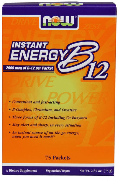 NOW Foods Vitamins & Minerals Vitamin B-12, Instant Energy - 75 packets