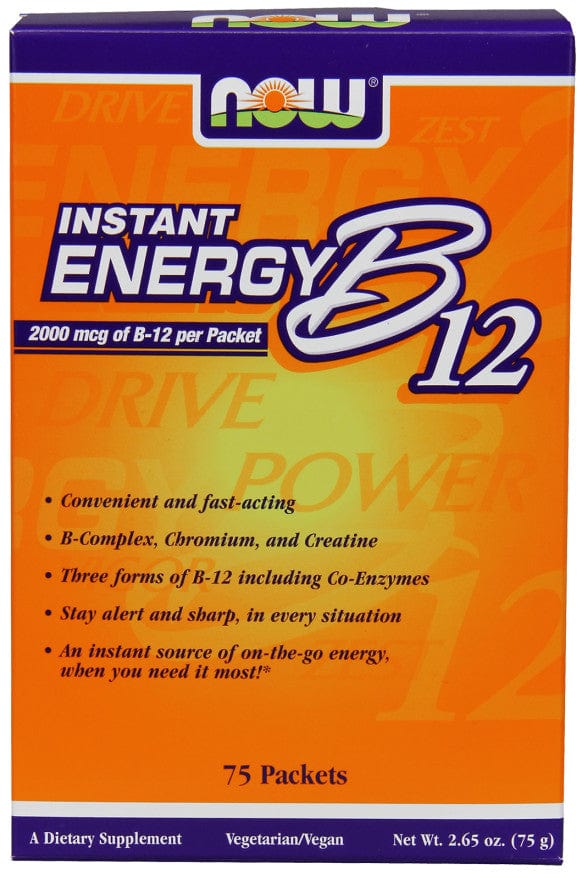 NOW Foods Vitamins & Minerals Vitamin B-12, Instant Energy - 75 packets