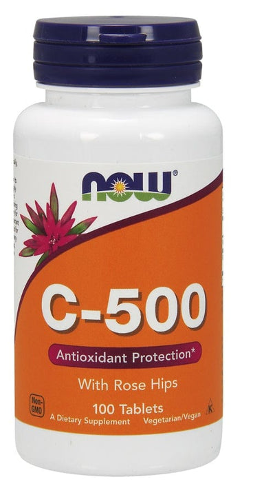 NOW Foods Vitamins & Minerals Vitamin C-500 with Rose Hips - 100 tablets