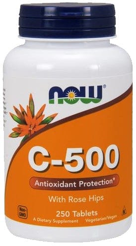 NOW Foods Vitamins & Minerals Vitamin C-500 with Rose Hips - 250 tablets