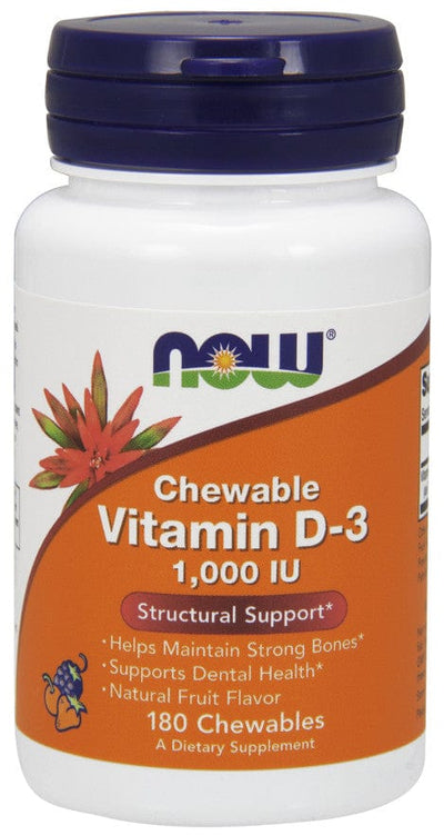 NOW Foods Vitamins & Minerals Vitamin D-3, 1000 IU (Chewable) - 180 chewables