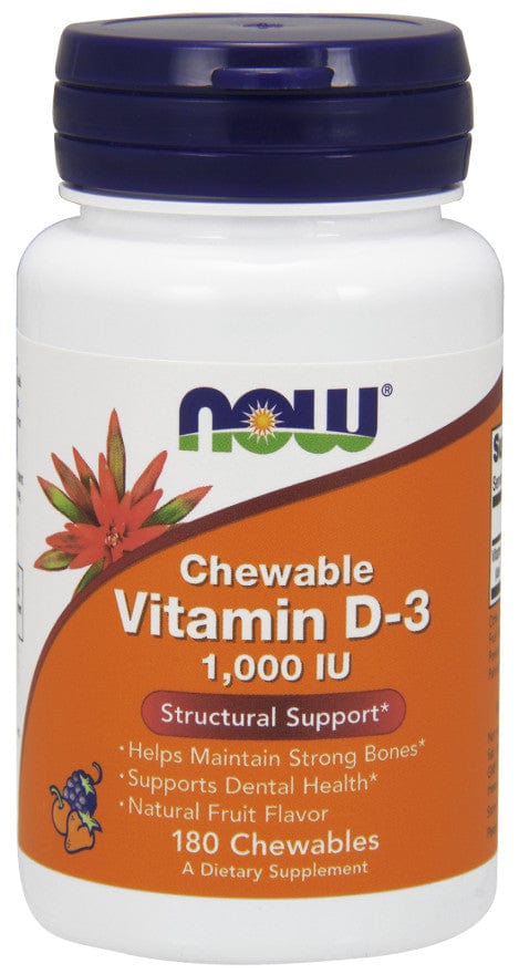 NOW Foods Vitamins & Minerals Vitamin D-3, 1000 IU (Chewable) - 180 chewables