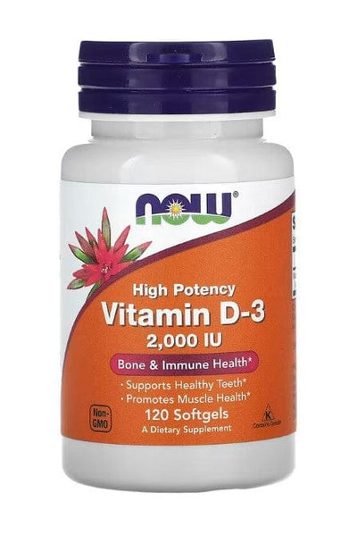 NOW Foods Vitamins & Minerals Vitamin D-3, 2000 IU - 120 softgels