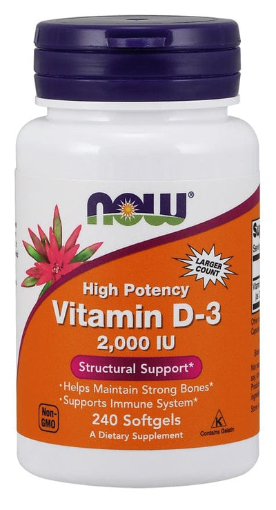 NOW Foods Vitamins & Minerals Vitamin D-3, 2000 IU - 240 softgels