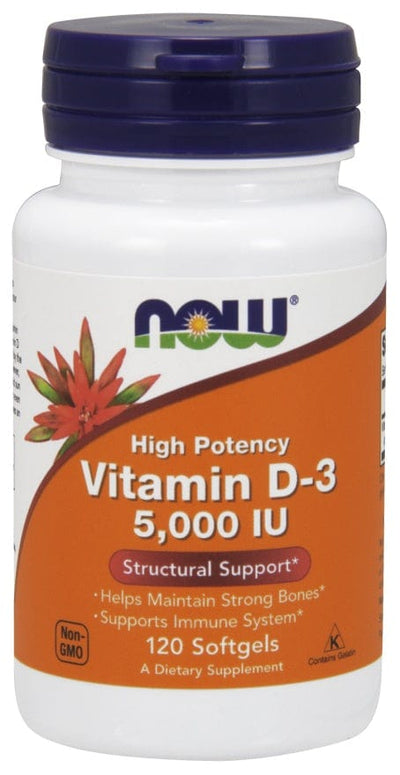 NOW Foods Vitamins & Minerals Vitamin D-3, 5000 IU - 120 softgels
