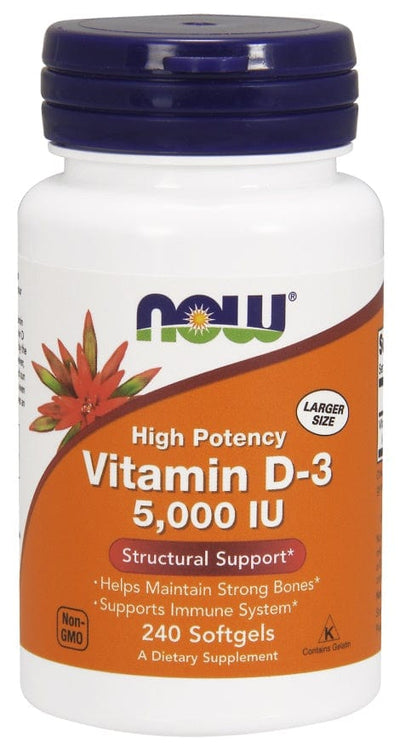 NOW Foods Vitamins & Minerals Vitamin D-3, 5000 IU - 240 softgels