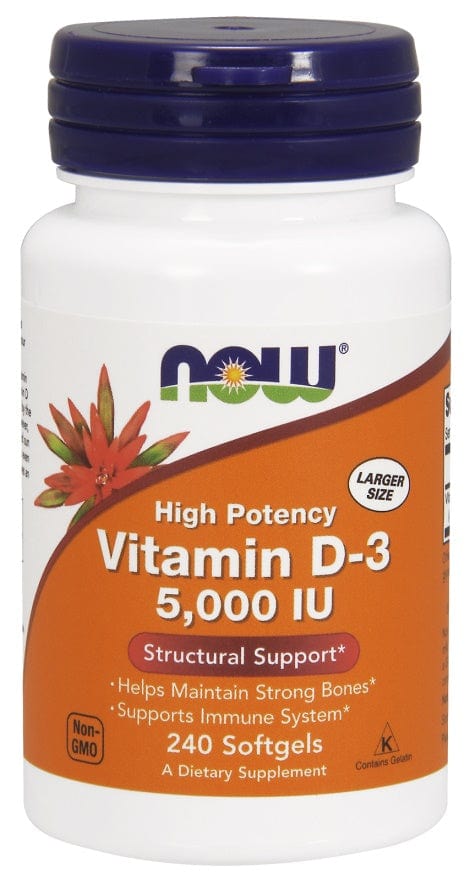 NOW Foods Vitamins & Minerals Vitamin D-3, 5000 IU - 240 softgels