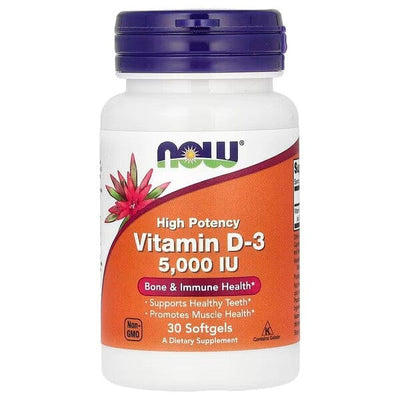 NOW Foods Vitamins & Minerals Vitamin D-3, 5000 IU - 30 softgels