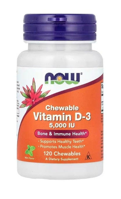 NOW Foods Vitamins & Minerals Vitamin D-3, 5000 IU (Chewable) - 120 chewables
