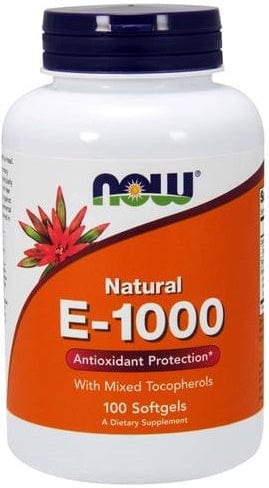 NOW Foods Vitamins & Minerals Vitamin E-1000 - Natural (Mixed Tocopherols) - 100 softgels