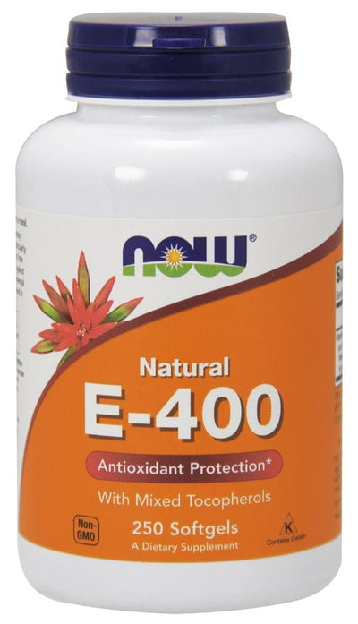NOW Foods Vitamins & Minerals Vitamin E-400 - Natural (Mixed Tocopherols) - 250 softgels