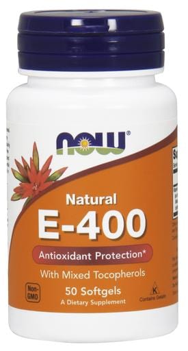 NOW Foods Vitamins & Minerals Vitamin E-400 - Natural (Mixed Tocopherols) - 50 softgels