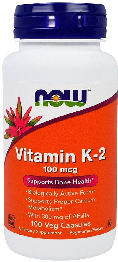 NOW Foods Vitamins & Minerals Vitamin K-2, 100mcg - 100 vcaps