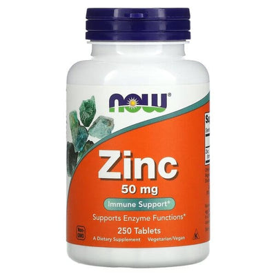 NOW Foods Vitamins & Minerals Zinc, 50mg - 250 tablets