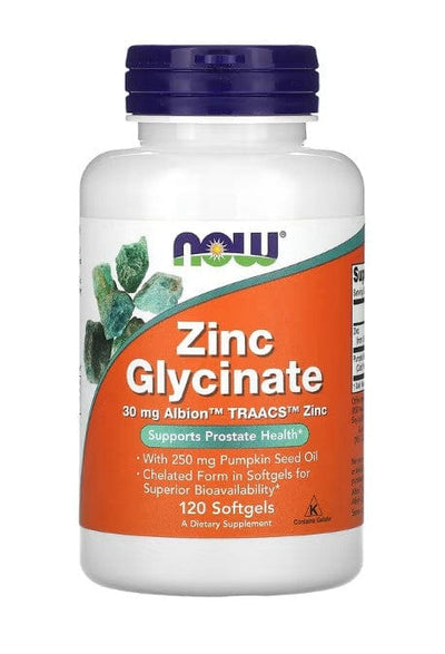 NOW Foods Vitamins & Minerals Zinc Glycinate - 120 softgels