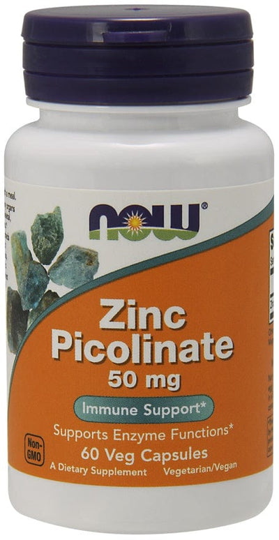 NOW Foods Vitamins & Minerals Zinc Picolinate, 50mg - 60 vcaps