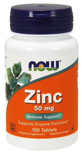 NOW Foods Zinc, 50mg - 100 tabs