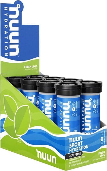 Nuun Sport Hydration + Caffeine, Fresh Lime  - 8 x 10 count tubes