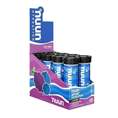 Nuun Sport Hydration + Caffeine, Wild Berry  - 8 x 10 count tubes