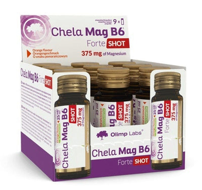 Olimp Nutrition Vitamins & Minerals Chela Mag B6 Forte Shot, Orange - 9 x 25 ml.