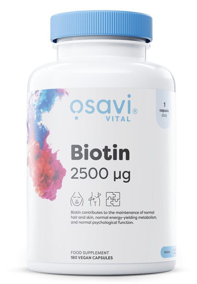 Osavi Health and Wellbeing Biotin, 2500mcg - 180 vegan caps