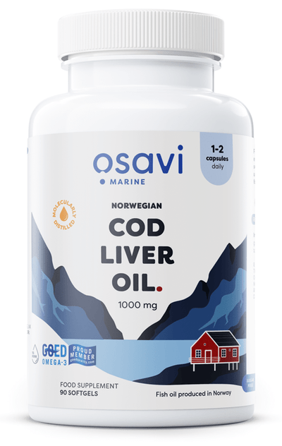 Osavi Health and Wellbeing Norwegian Cod Liver Oil Softgels, 1000mg (Lemon) - 90 softgels