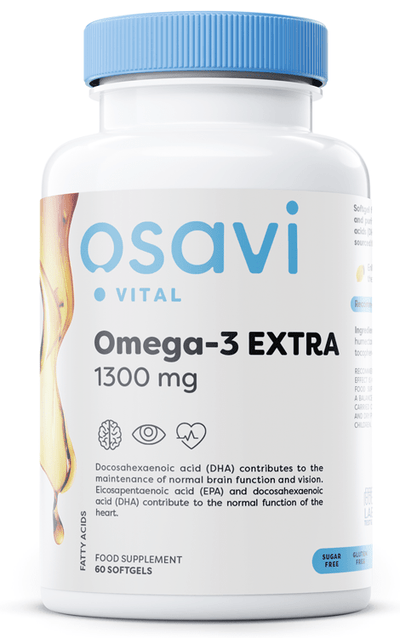 Osavi Health and Wellbeing Omega-3 Extra Molecularly Distilled, 1300mg (Lemon) - 60 softgels